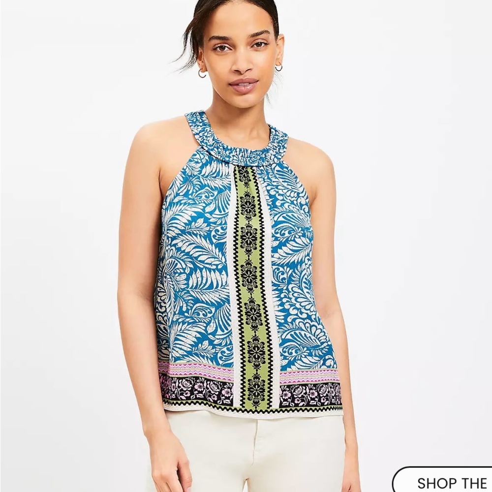 Women’s Loft bohemian print tank top blouse. NWT size XS